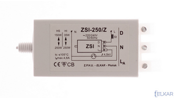 Elektroniczny zapłonnik impulsowy do lamp wyładowczych, typ ZSI-250/Z