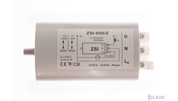 Elektroniczny zapłonnik impulsowy do lamp wyładowczych, typ ZSI-600/Z