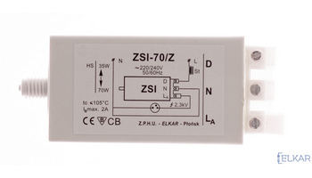Elektroniczny zapłonnik impulsowy do lamp wyładowczych, typ ZSI-70/Z